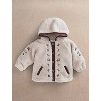 Mamas & Papas Fleece Embroidered Hooded Jacket (3-36 Mths) Cream