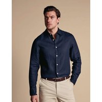 Charles Tyrwhitt Slim Fit Pure Linen Shirt Navy
