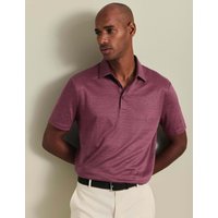 Charles Tyrwhitt Pure Linen Polo Shirt Dark Pink