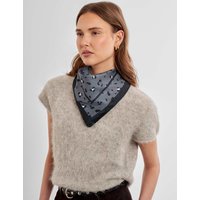 Katie Loxton Satin Leopard Print Multiway Scarf Blue/Black
