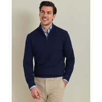 Charles Tyrwhitt Pure Merino Wool Half-Zip Jumper Navy