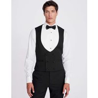 MOSS Slim Fit Plain Waistcoat Black