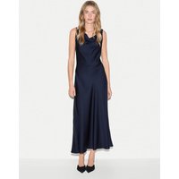 Jigsaw Satin Cowl Neck Midi Dress Navy
