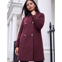 Roman Petite Collared Double Breasted Coat Burgundy Mix