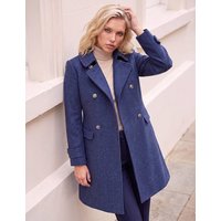 Roman Petite Double Breasted Military Coat Denim Mix