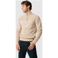 Rodd & Gunn Hudson Pure Wool Funnel Neck Zip Up Jumper Natural