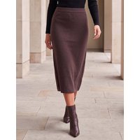 Roman Petite Knit A-Line Skirt Chocolate