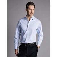 Charles Tyrwhitt Regular Fit Non-Iron Pure Cotton Twill Striped Shirt Light Blue Mix