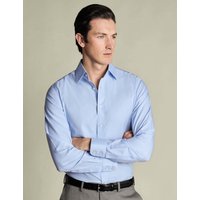 Charles Tyrwhitt Slim Fit Non Iron Pure Cotton Twill Shirt Blue