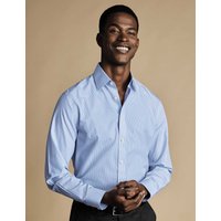 Charles Tyrwhitt Slim Fit Non Iron Pure Cotton Striped Shirt Blue