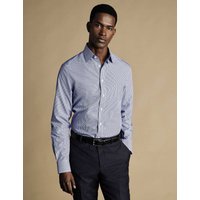Charles Tyrwhitt Slim Fit Non Iron Pure Cotton Striped Shirt Navy Mix