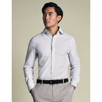 Charles Tyrwhitt Slim Fit Non Iron Pure Cotton Striped Shirt Indigo