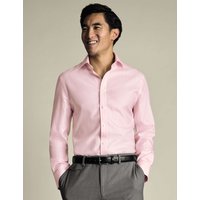 Charles Tyrwhitt Slim Fit Non Iron Pure Cotton Striped Shirt Light Pink