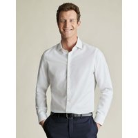 Charles Tyrwhitt Slim Fit Non Iron Cotton Linen Oxford Shirt White