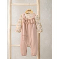 Mamas & Papas 2 Piece Pure Cotton Floral Outfit (7lbs-12 Mths) Pink