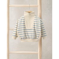 Mamas & Papas Striped Funnel Neck Jumper (0-3 Yrs) Blue