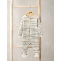 Mamas & Papas Rib Stripe Sleepsuit (6½lbs-12 Mths) Grey