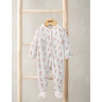 Mamas & Papas Pure Cotton Floral Sleepsuit (6½lbs-12 Mths) Pink