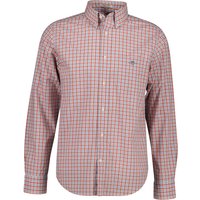 GANT Regular Fit Pure Cotton Poplin Checked Shirt Red