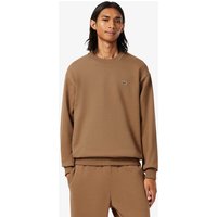 Lacoste Brushed Cotton Fleece Crew Neck Sweatshirt Tan
