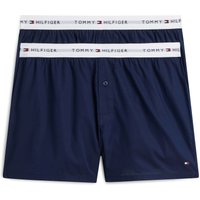 Tommy Hilfiger 2 Pack Signature Essentials Pure Cotton Woven Boxers Navy