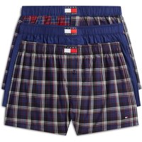 Tommy Hilfiger 3 Pack Heritage Print Pure Woven Cotton Boxers Navy Mix