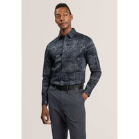 Ted Baker Regular Fit Cotton Rich Printed Luxury Shirt Navy