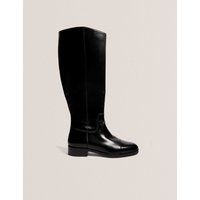 Ted Baker Leather Flat Riding Boots Black
