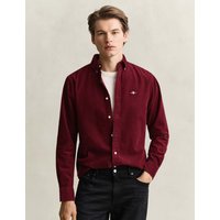 GANT Regular Fit Pure Cotton Corduroy Shirt Burgundy