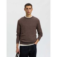 Selected Pure Merino Crew Neck Jumper Brown