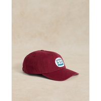 White Stuff Pure Cotton Patch Detail Baseball Cap Red