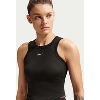 Nike One Fitted Dri-Fit Cropped Vest Top Black Mix
