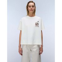 Napapijri Aral Pure Cotton Printed Oversized T-Shirt Ecru Mix