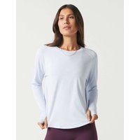 Lilybod Clare Vintage Washed Slub Long Sleeve Top Light Blue