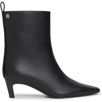Tommy Hilfiger Leather Kitten Heel Chisel Toe Ankle Boots Black