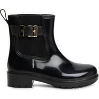 Tommy Hilfiger Chelsea Block Heel Ankle Wellies Rain Boots Black
