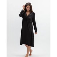 Cyberjammies Modal Rich Jersey Lace Trim Nightdress Black