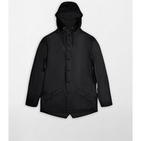 RAINS Waterproof Hooded Rain Jacket Black