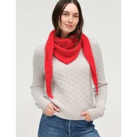 Chinti & Parker Wool Rich Jacquard Triangle Scarf Medium Red