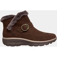Skechers Easy Going Suede Faux Fur Lining Ankle Boots Chocolate