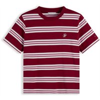 Tommy Hilfiger Pure Cotton Rugby Striped T-Shirt Red Mix