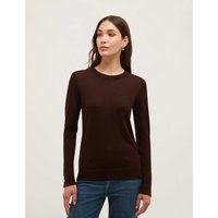 HOBBS Pure Merino Wool Crew Neck Jumper Brown