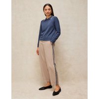 White Stuff Adeline Pure Cotton Utility Barrel Leg Trousers Natural