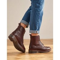 Jones Bootmaker Leather Brogue Detail Ankle Boots Burgundy