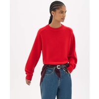 HUSH Nina Pure Merino Wool Relaxed Jumper Red