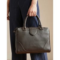 Jones Bootmaker Leather Multi Pocket Grab Bag Chocolate