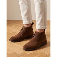 Jones Bootmaker Wide Fit Suede Lace Up Chukka Boots Brown