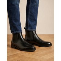 Jones Bootmaker Wide Fit Leather Slip On Chelsea Boots Black