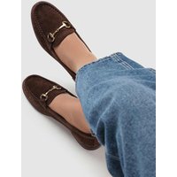 Jones Bootmaker Leather Block Heel Loafers Brown Mix