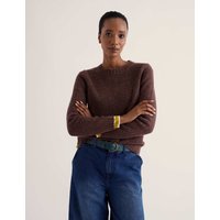 Seasalt Cornwall Merino Wool Rich Textured Crew Neck Jumper Taupe